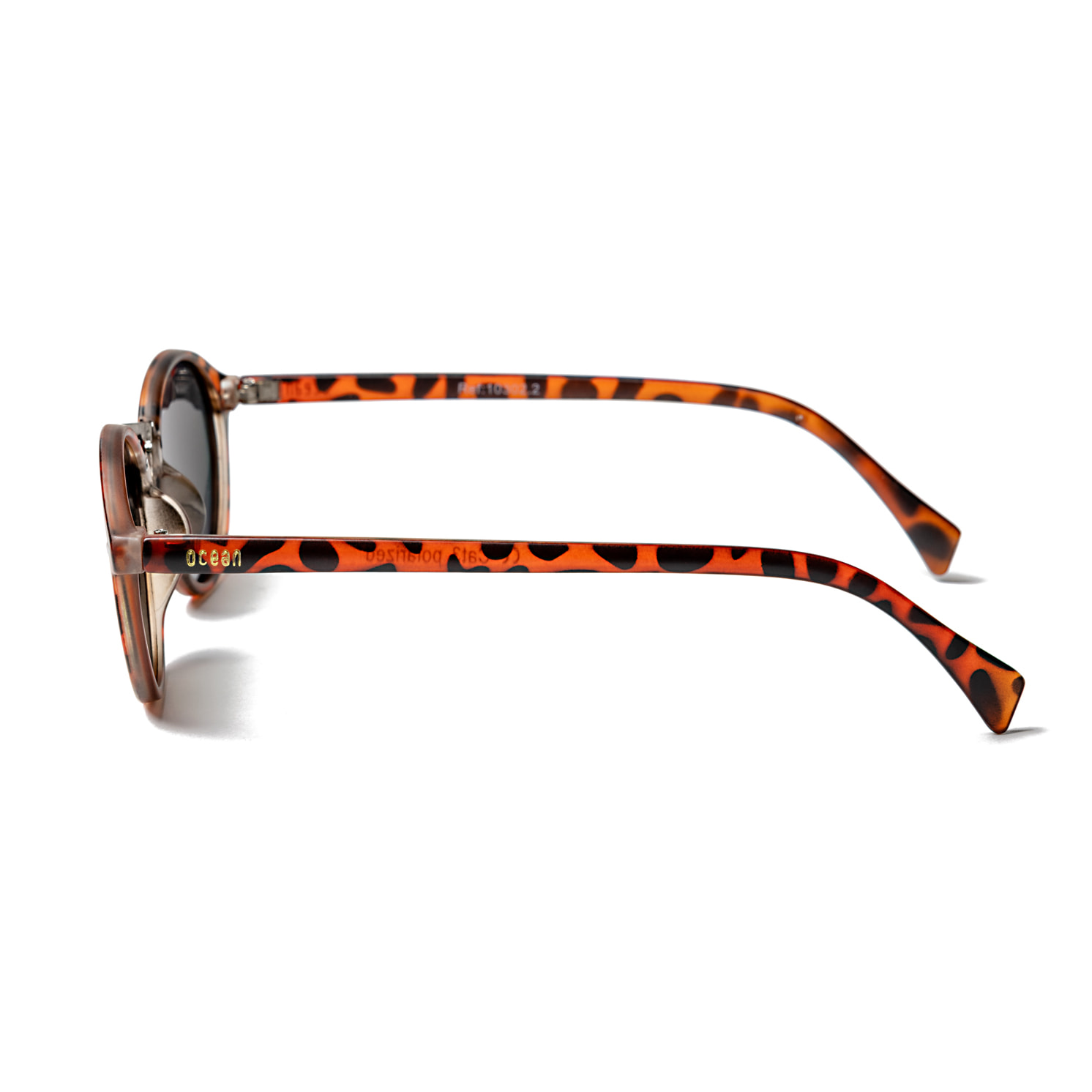 Gafas de sol OCEAN LILLE - Carey mate y / Revo roja y nariz de metal plateado brillante