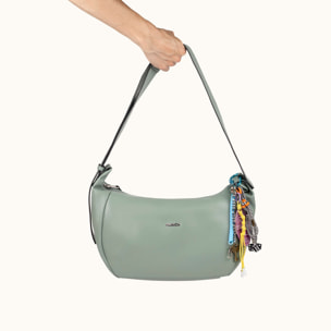 Bolso Hobo Verde Agua con Asa Ajustable y Charms CHARMS HOBO AQUA