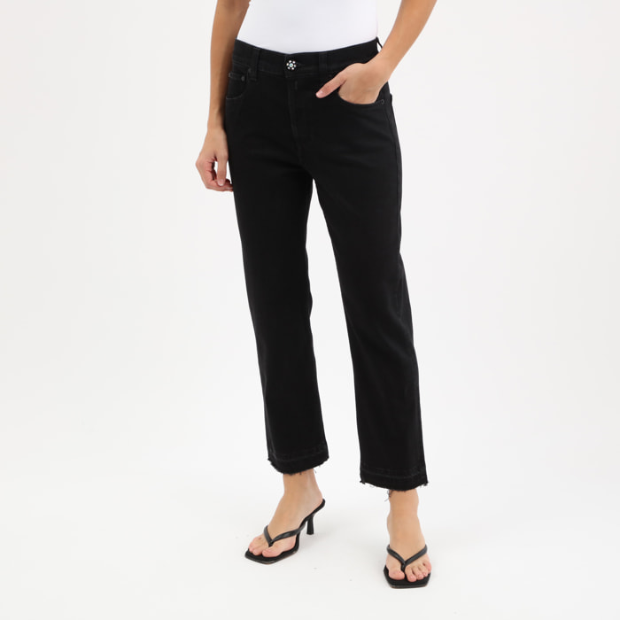 Jeans Maijke - cropped - cotone - nero denim