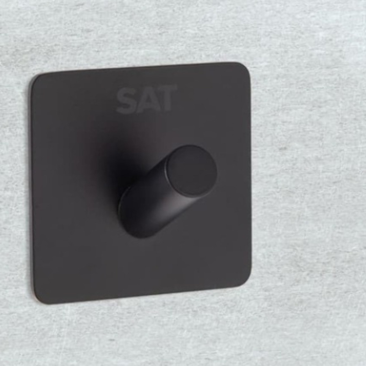 Patère murale adhésive en acier inoxydable, noir mat (HACEKNALEP1HMC)