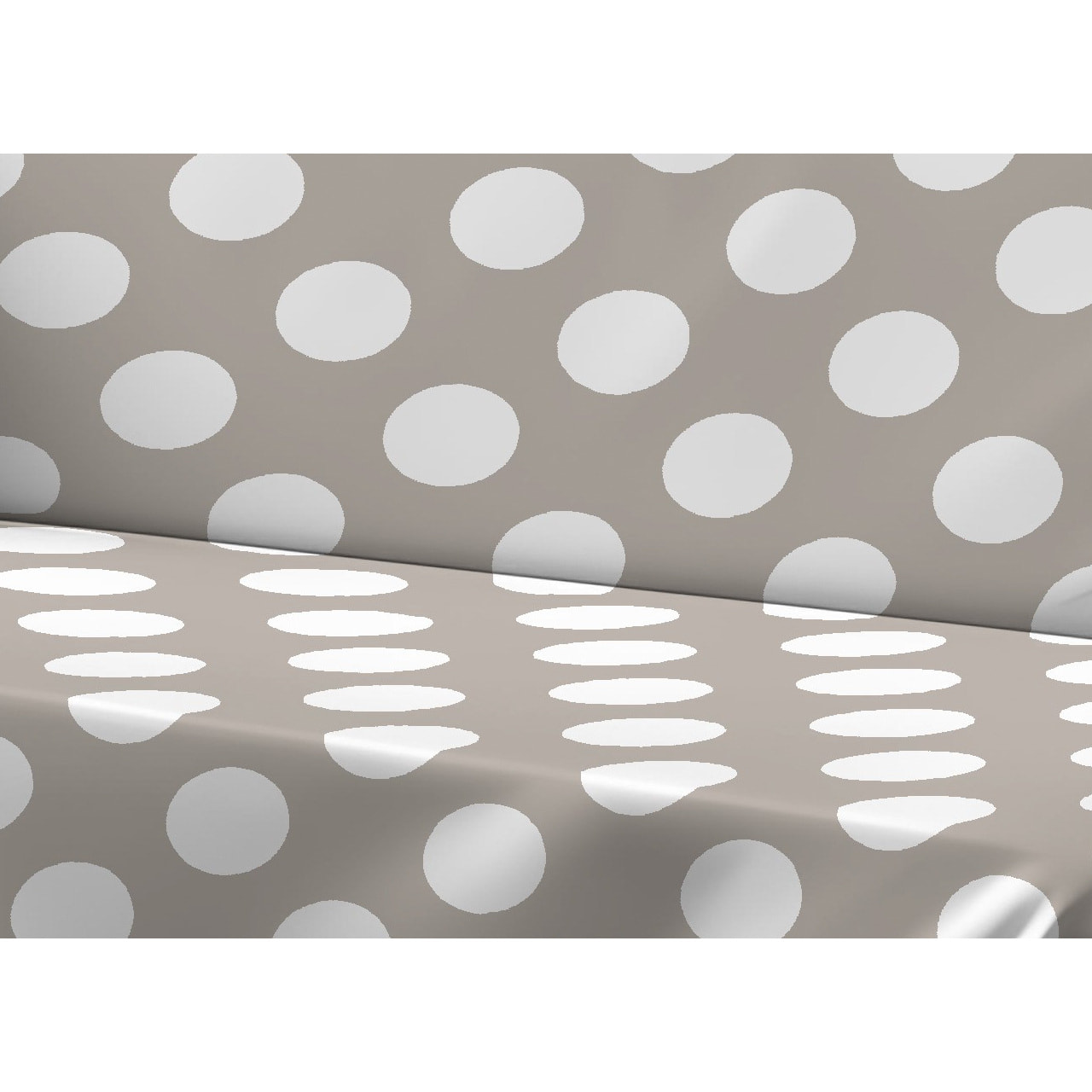 Telo Arredo Copritutto Grand Foulard Copridivano Copriletto 100% Cotone Disegno Pois Beige