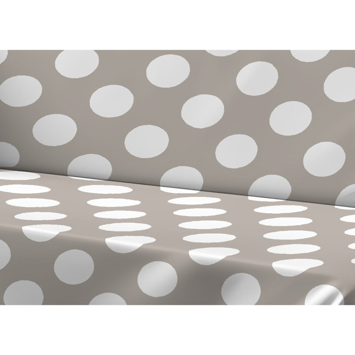 Telo Arredo Copritutto Grand Foulard Copridivano Copriletto 100% Cotone Disegno Pois Beige