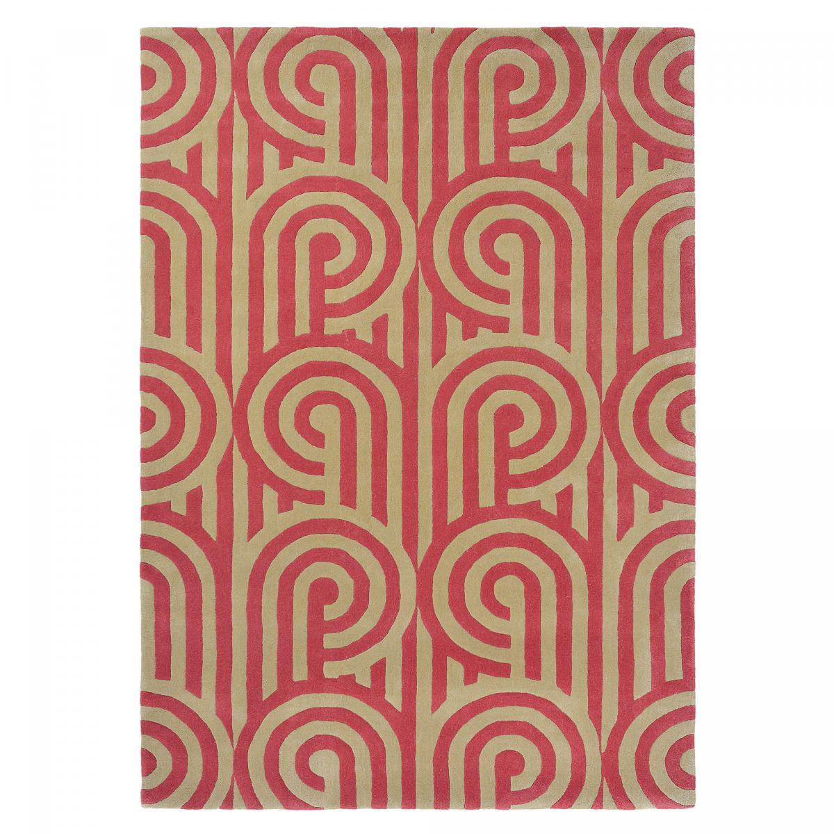 Tapis salon et chambre fait à la main en laine motif seventies