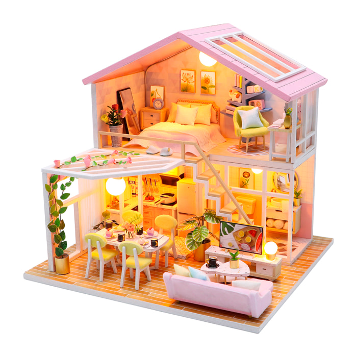 Casa Luna di miele. Modello 3D realistico con grande dettaglio e luci LED.