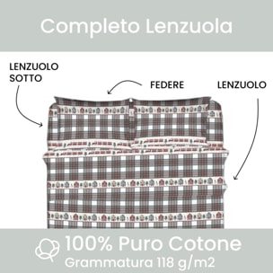 Intrecci – Completo lenzuola in cotone 1 piazza e mezza
