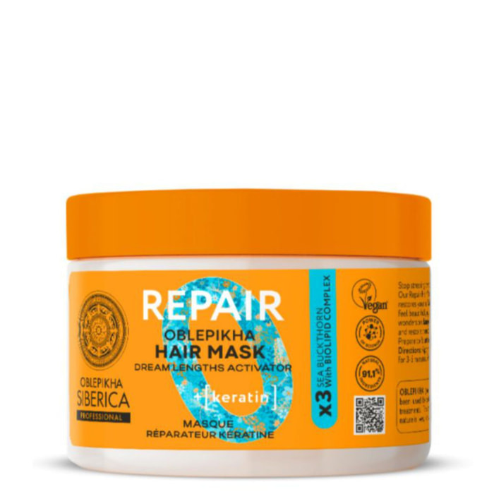 Oblepikha_O Repair - Masque Kératine à l'argousier Cheveux Secs et Abimés 300ml