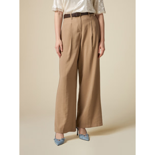 Oltre - Pantalones wide leg - Beige