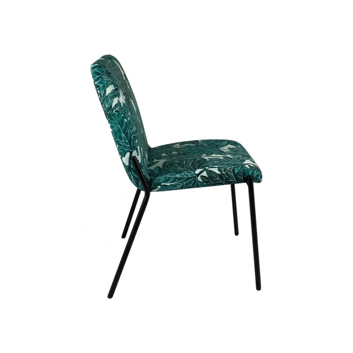 Lot de 2 chaises motif feuilles d'arbre et pieds noirs - JASPE 685