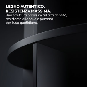 Ryuen - Scarpiera Verticale 7 Ripiani H184 cm 28 paia con Base Rotonda Girevole 360° Manuale Nera