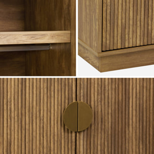 Dressing décor bois de manguier rainuré 2 portes - 90 x 59 x 179.5 cm - Celian
