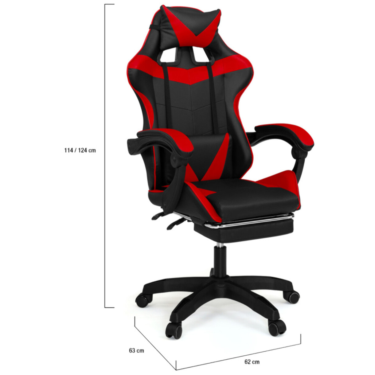 Fauteuil de bureau spécial gaming noir et rouge