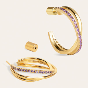 Pendientes Aro X Lavande Baño Oro