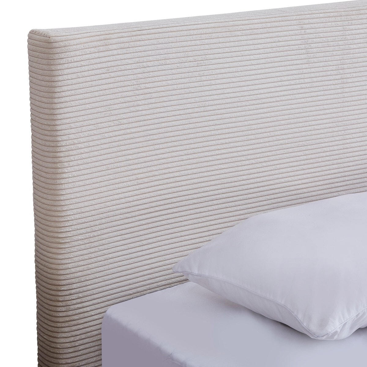 Lit avec tête de lit en velours côtelé - WILLIAM