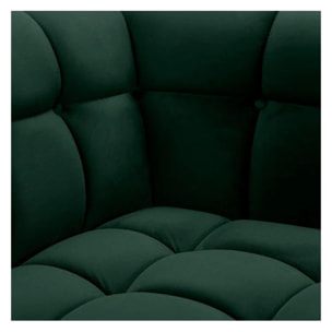 Ensemble canapé et fauteuil en velours vert 4 places - Mona