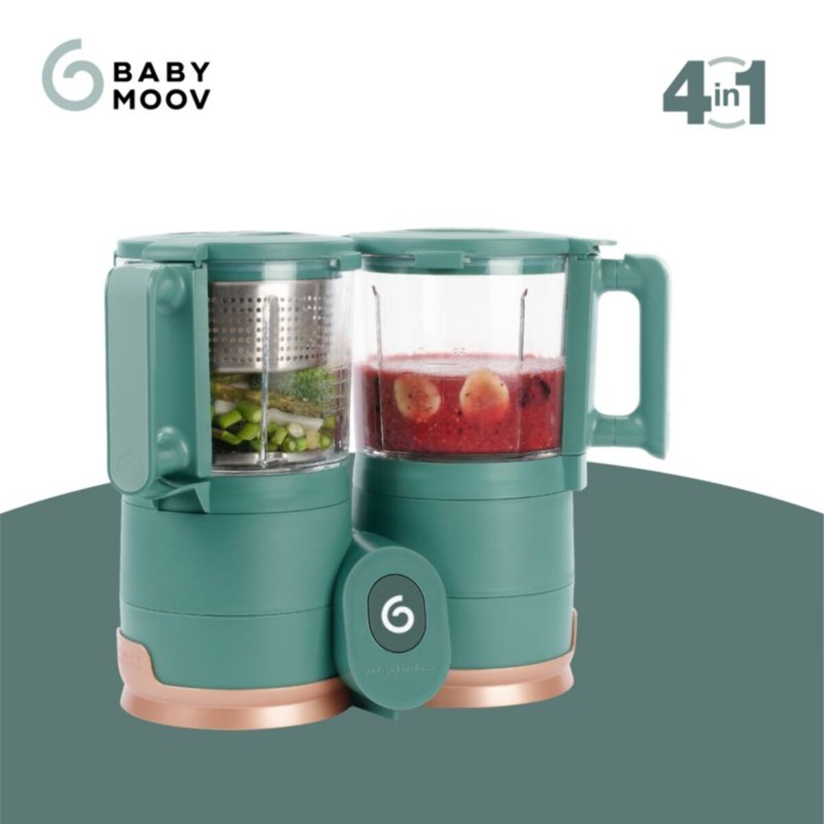 Mixeur Cuiseur Bébé BABYMOOV Nutribaby Glass Green