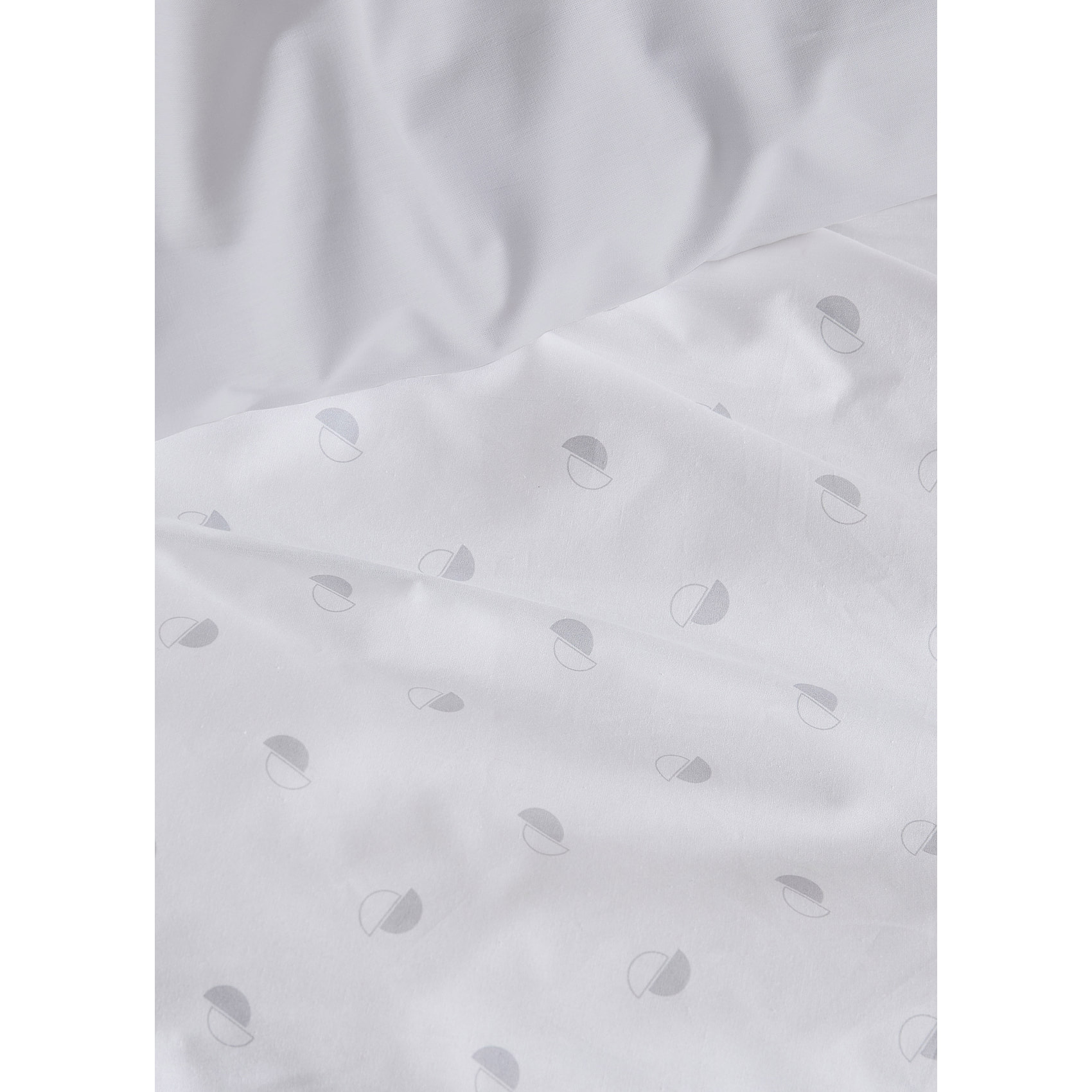 Housse de couette en percale au style géométrique - Gris clair