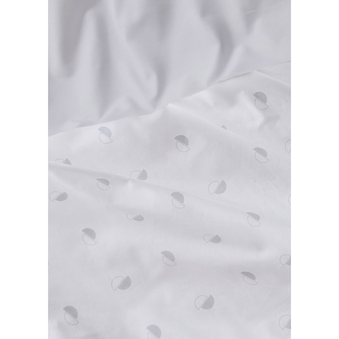 Housse de couette en percale au style géométrique - Gris clair