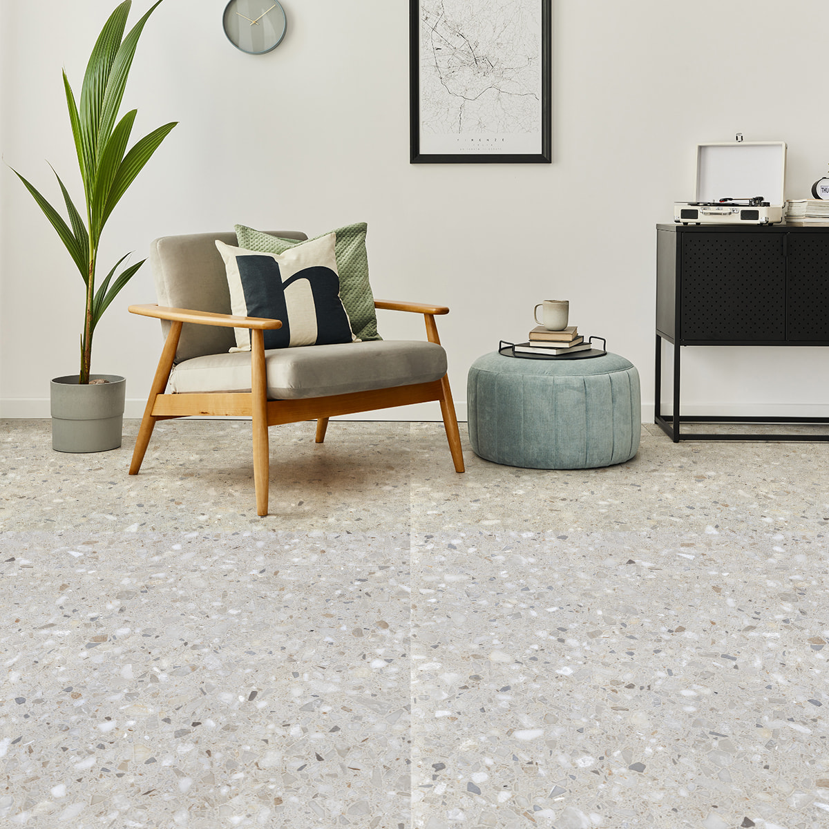 Revêtement sticker sol - TERRAZZO - Rouleau adhésif Protection Anti-dérapant
