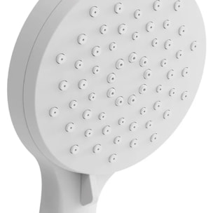 Pommeau de douche MSV Isao Ø 100 mm avec flexible 150 cm – 3 fonctions – Économie d'eau 69 % – Blanc matt