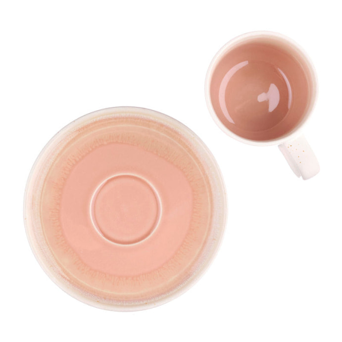 Tasse 20cl et soucoupe Ø15cm OXYGEN - 12 pièces - Rose poudre