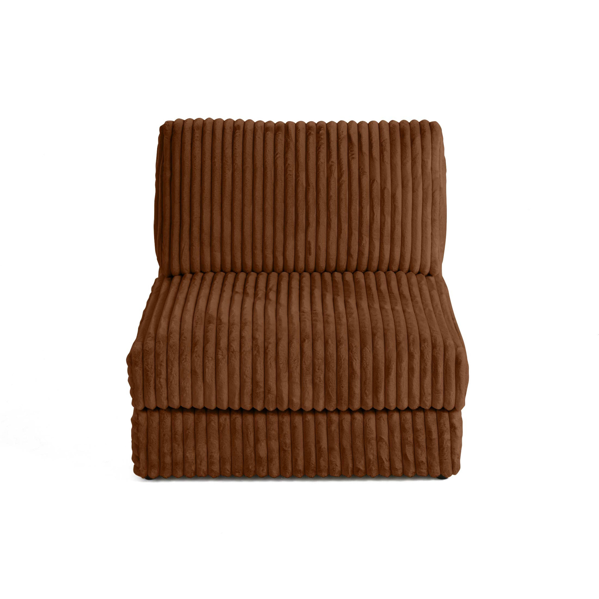 Jasper - module d'assise - en fausse fourrure côtelée - Rouille