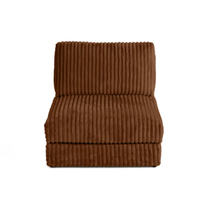 Jasper - module d'assise - en fausse fourrure côtelée - Rouille