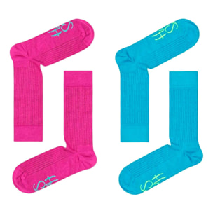 Calcetines 2 pack solid logo rib crew