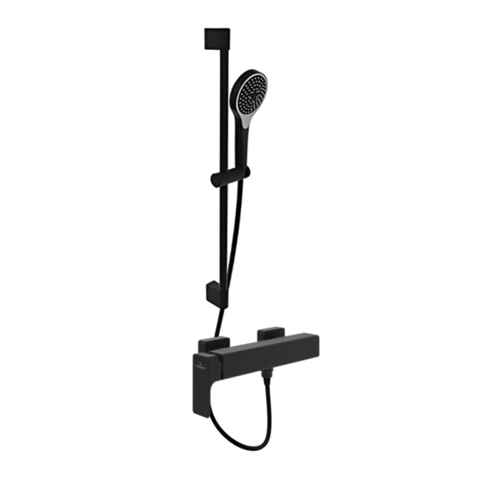 Mitigeur mécanique douche Subway 3.0 Chrome + Ensemble de douche Verve Showers 3 jets Noir mat