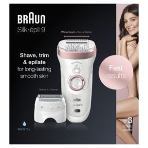 Braun Épilateur Silk Épil 9 - Blanc/Or Rose