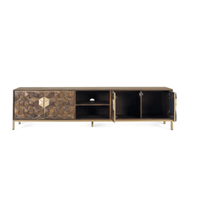 Mueble TV de Madera de Mango 190 Cm Estilo Rústico Moderno