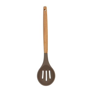 Cuillère ajourée en silicone et manche en bois  ELIOTT