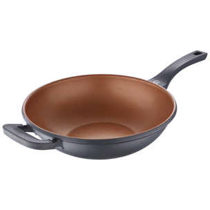 Wok 32 x 9,5 cm San Ignacio Bronze en aluminio fundido apto para induccion