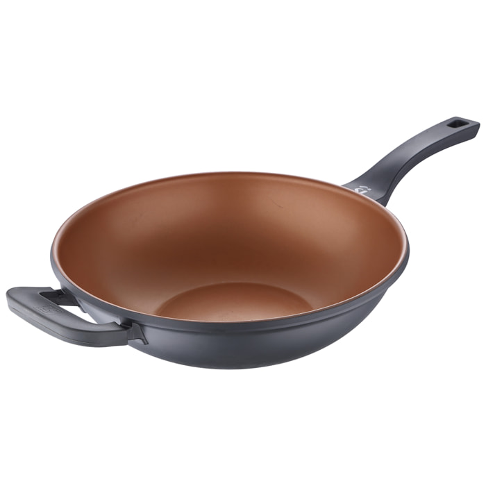 Wok 32 x 9,5 cm San Ignacio Bronze en aluminio fundido apto para induccion