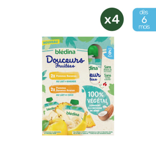 16 Gourdes 100% Végétales 4x(4x90g) - Blédina Dès 6 Mois