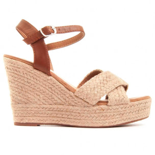 Sandalias de Cuña - Beige - Altura: 9 cm