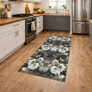 CASSESE HOME Passatoia/Tappeto Bordato in Poliestere con Retro Antiscivolo in PVC Made in Italy_Dec.1086