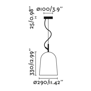 STUDIO 290 Lampe suspension verdhe