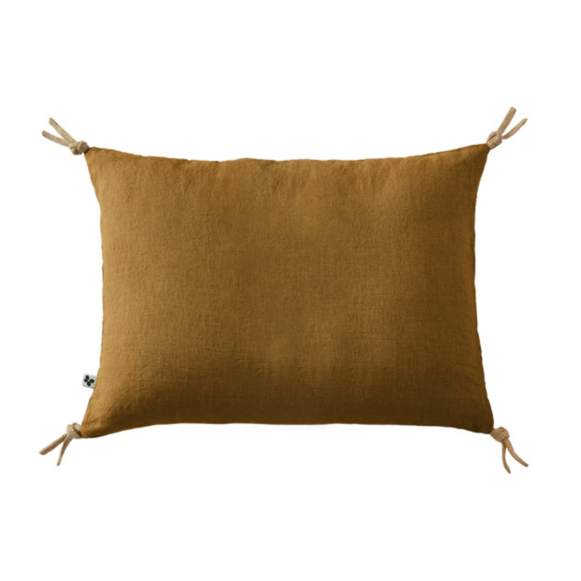 Coussin 40 x 60 cm en lin lavé avec 4 nouettes en jute - SOLINE