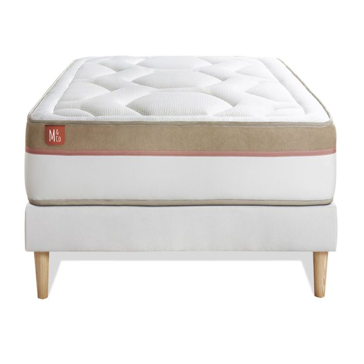 Ensemble Matelas Le Cosy - 30cm - Mémoire de forme - Confort durable - Sommier kit Blanc