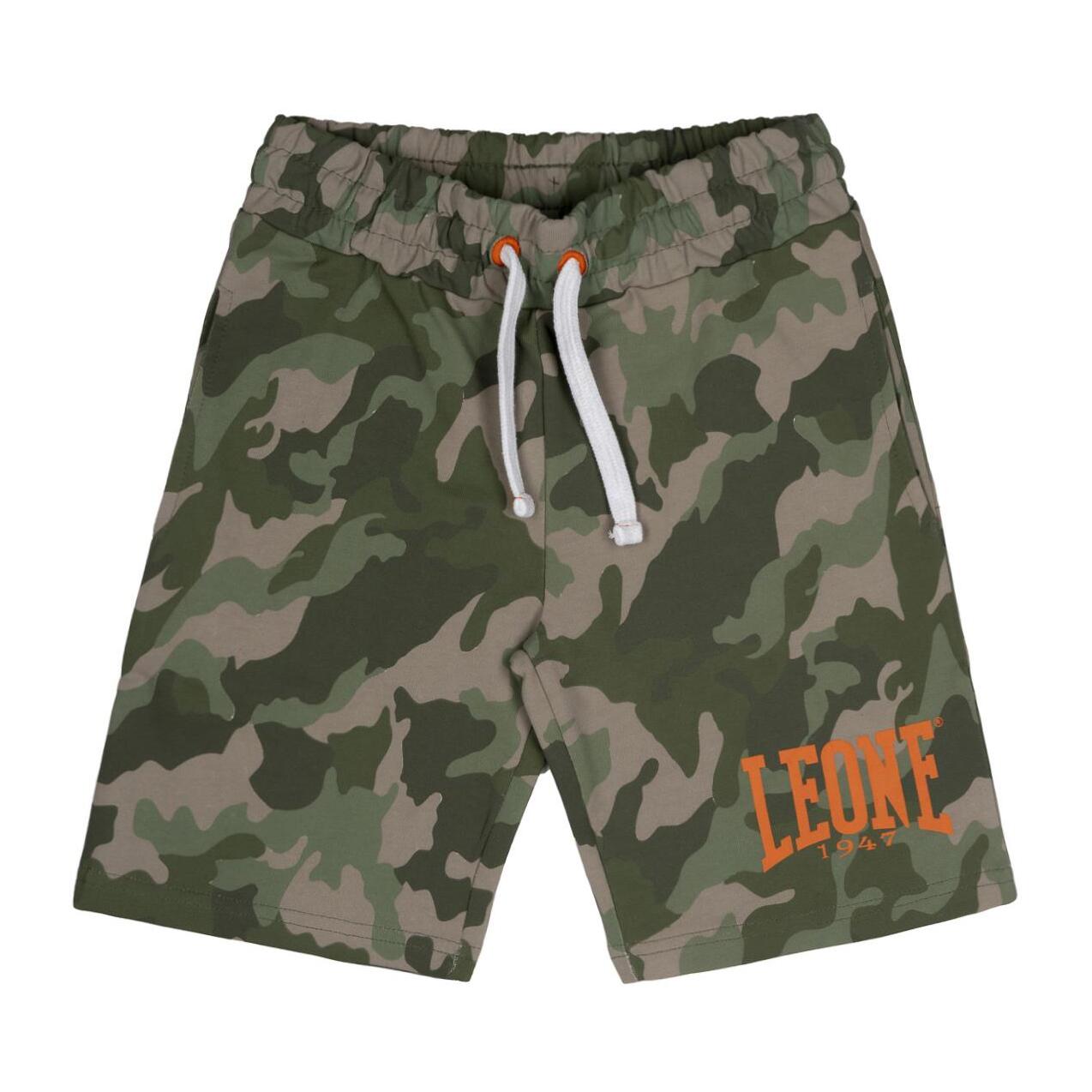 Pantaloncino da bambino in cotone non garzato Leone Camouflage