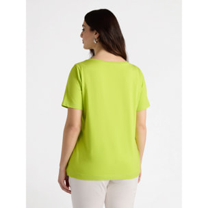 Fiorella Rubino - T-shirt con ricamo floreale - Giallo