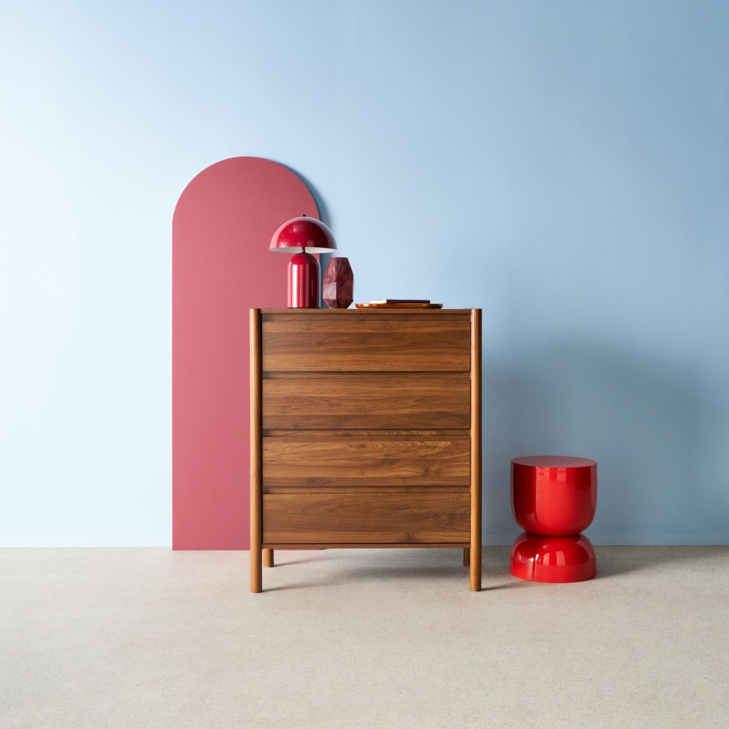 Commode décor bois 4 tiroirs  HARMONY