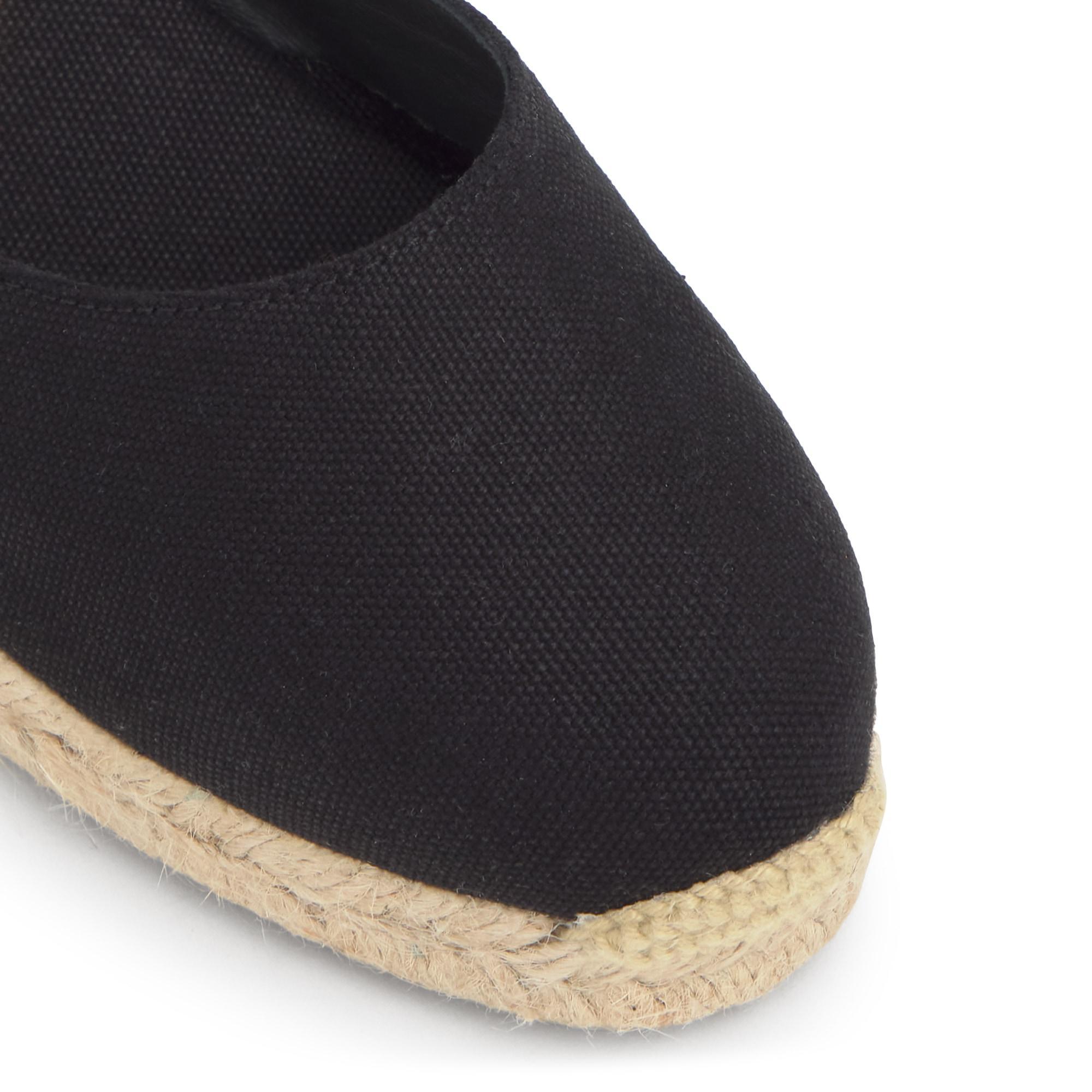 Alpargata de cuña 3 cm en lona de algodón con pulsera y hebilla