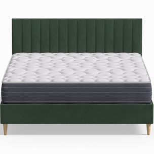Pack lit en velours + Matelas mémoire de forme - ELIOT & MEMO HR