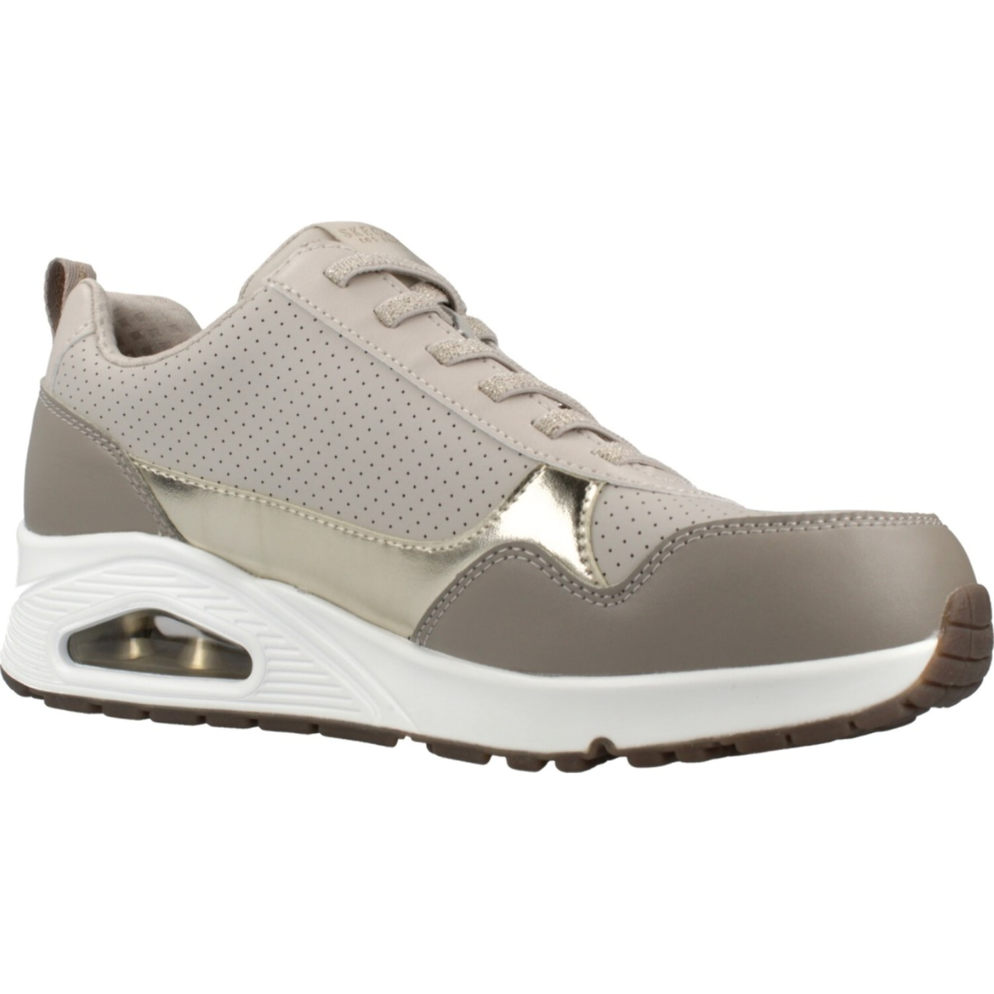 Sneakers De  Mujer Uno Metallic Sliders Beis
