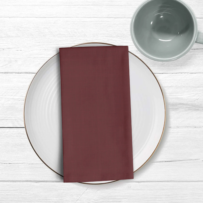 Pack de 2 serviettes 100% lin Bordeaux 50x50 cm