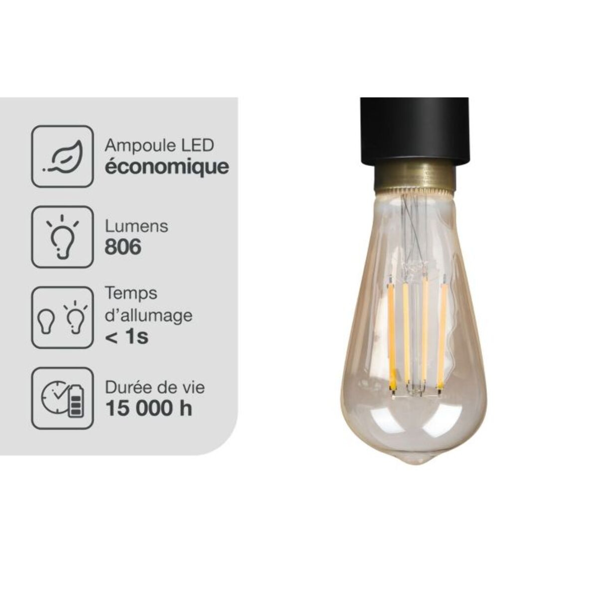 Ampoule LED connectée ESSENTIELB Filament Nuances de Blanc Edison E27