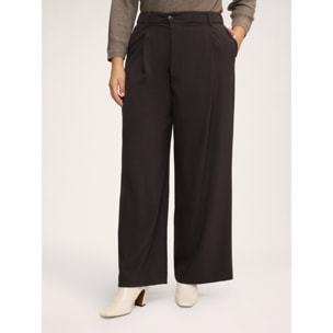 Fiorella Rubino - Pantaloni palazzo con chiusura portafoglio - Marrone