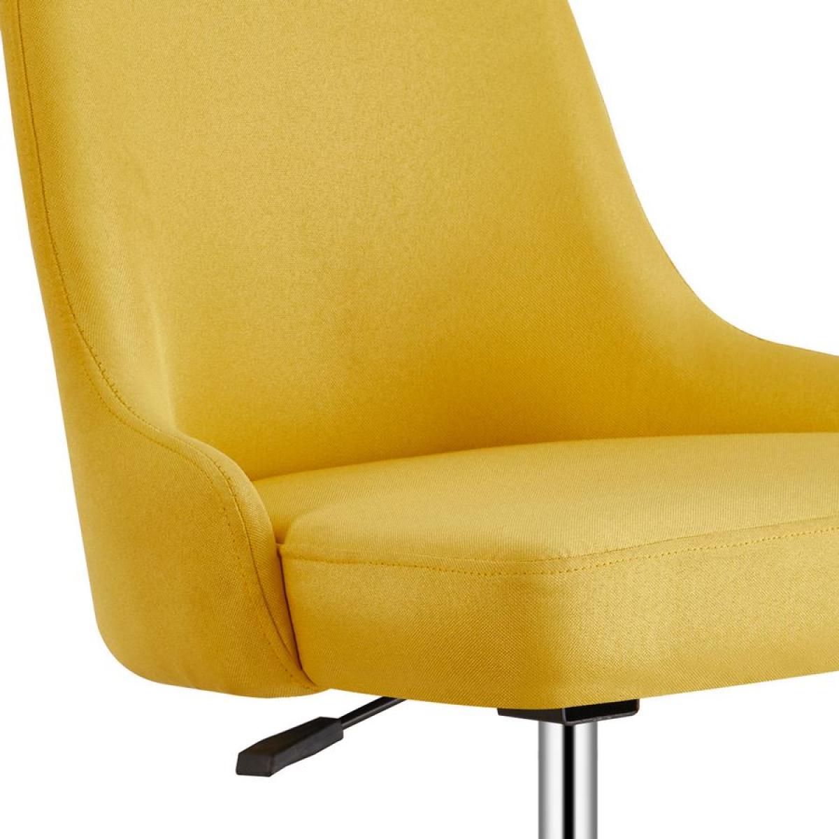 Poltroncina girevole in lino, colore giallo - Abby