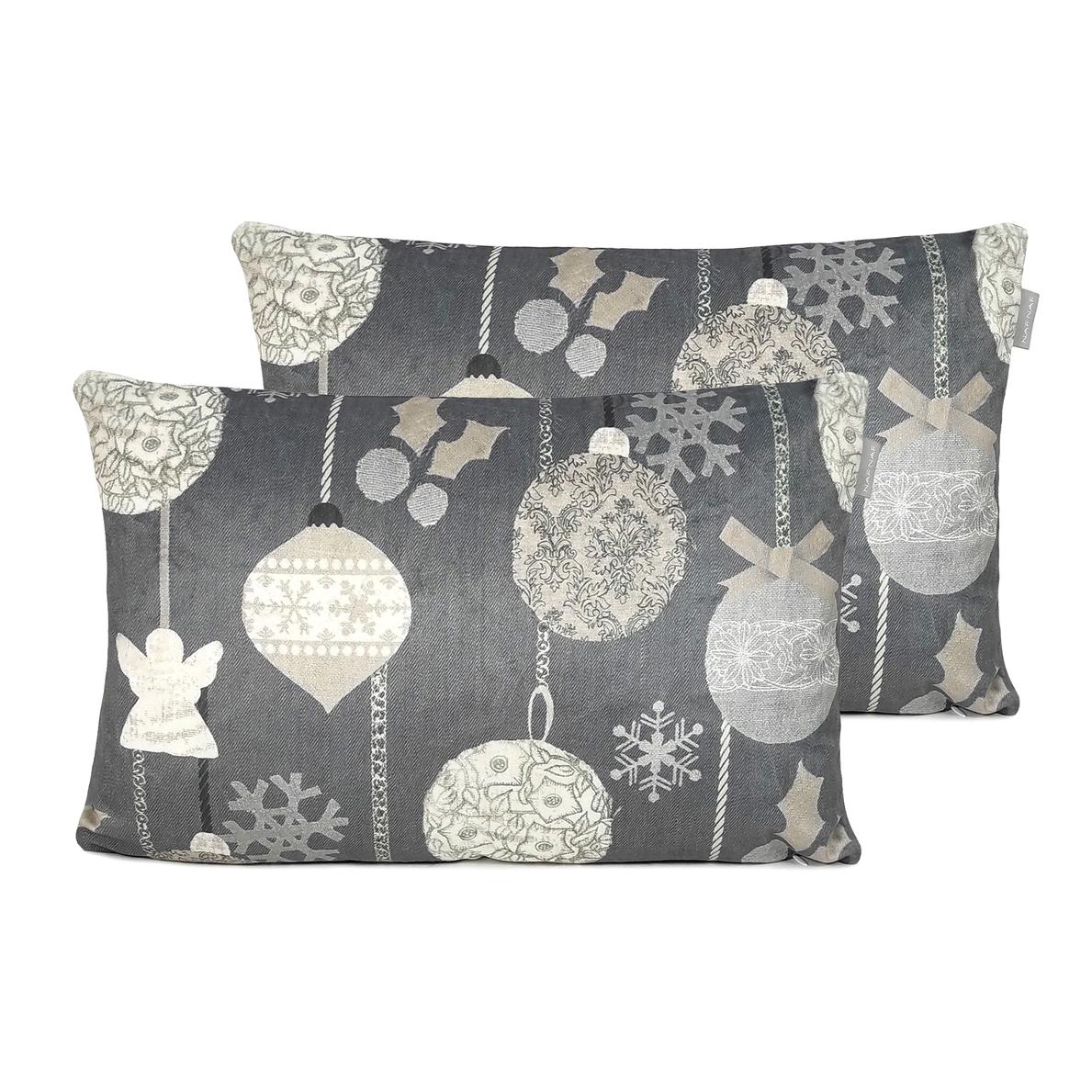 Lot de 2 housses de coussin en velour de Noël RUSTIC 30x50 cm